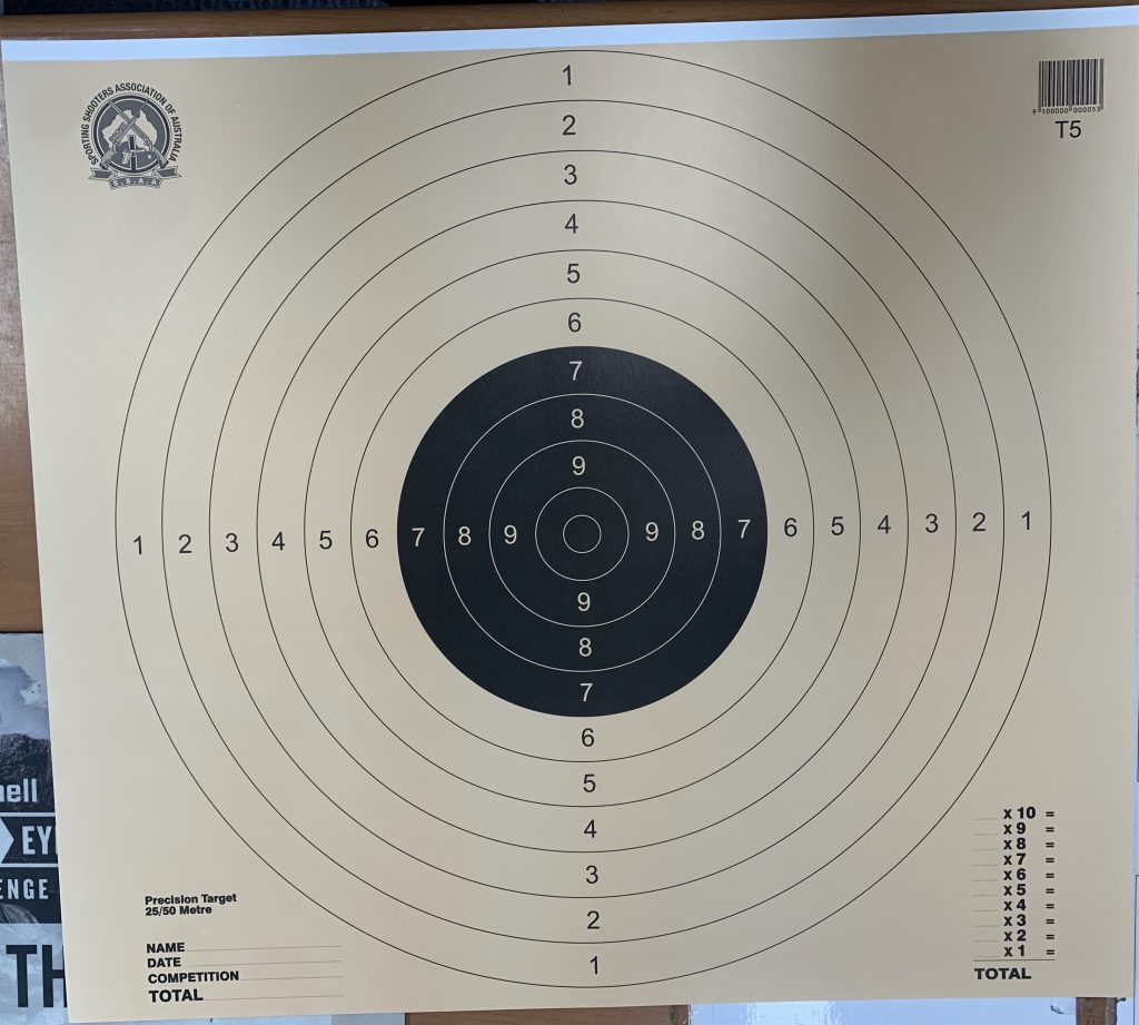 T Large Pistol Target St Marys Indoor Shooting