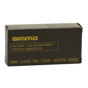 Ammo Inc 9mm Luger 124g FMJ MLE Training 50pk